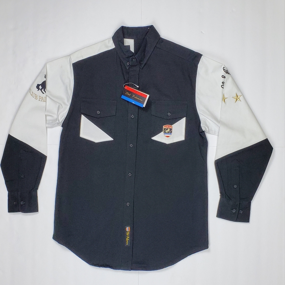 Vintage Club Palomino Fine Western Wear Shirt Mens Small Rodeo Ranch Emb…